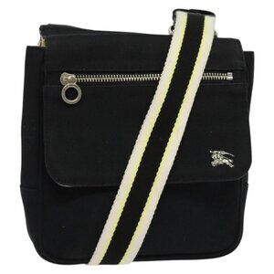 Authentic BURBERRY Blue Label Shoulder Bag Canvas Black Silver